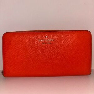 NWOT Kate Spade Orange Leather Wallet
